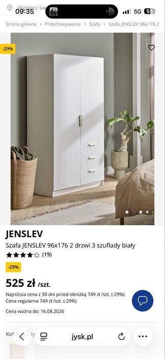 Szafa JYSK Jenslev 96*176