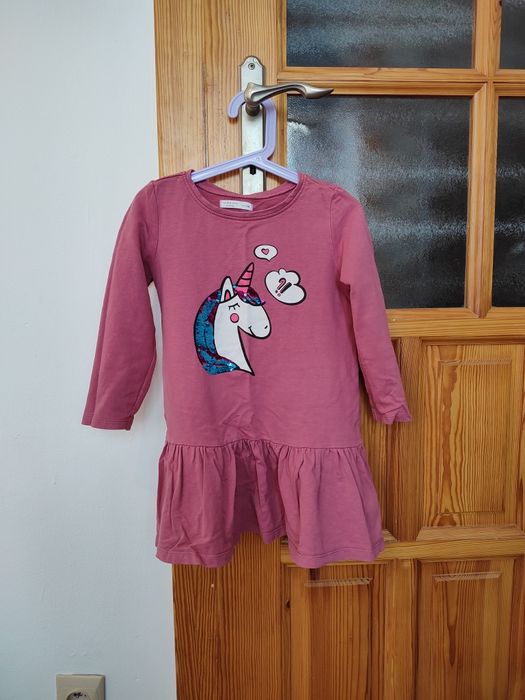Sukienka na długi rękaw jednorożec Sinsay dziewczynka 116