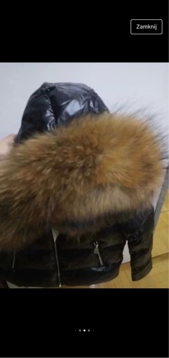 Kurtka puchowa cieplutka z jenotem z kapturem super