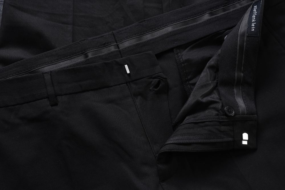 STEFFEN KLEIN elegancki czarny garnitur męski slim fit dwuczęściowy 58