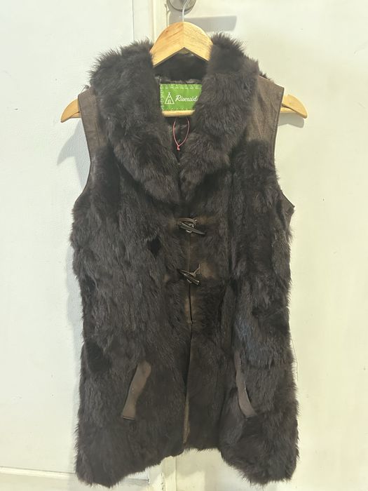 Colete Riverside em pele de coelho
