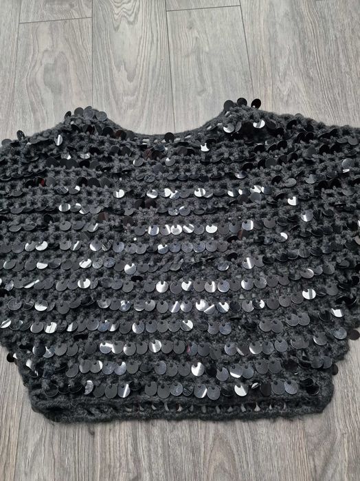 Sweter bluzka cyrkonie kryształki kamienie połysk