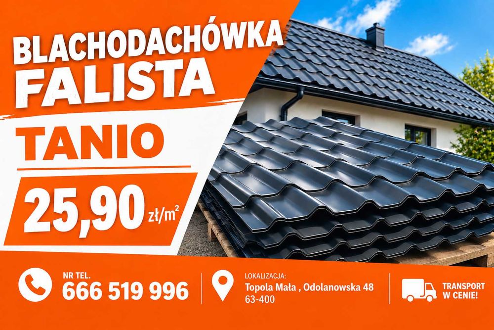 Blachodachówka FALISTA TANIO - różne kolory