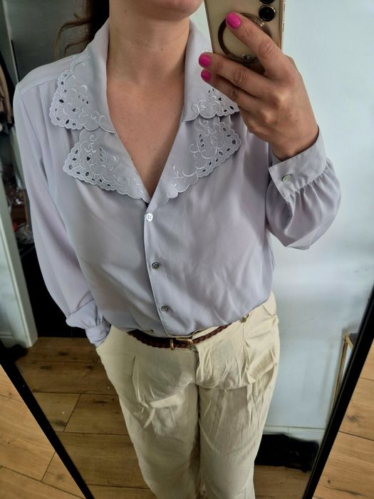 Koszula szara z haftem boho retro elegancka viral Bleyle 40/L