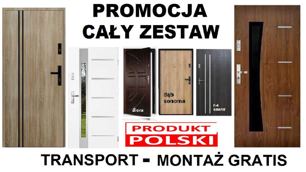 Drzwi  wejściowe zewnętrzne do mieszkania-wewnątrzklatkowe z montażem