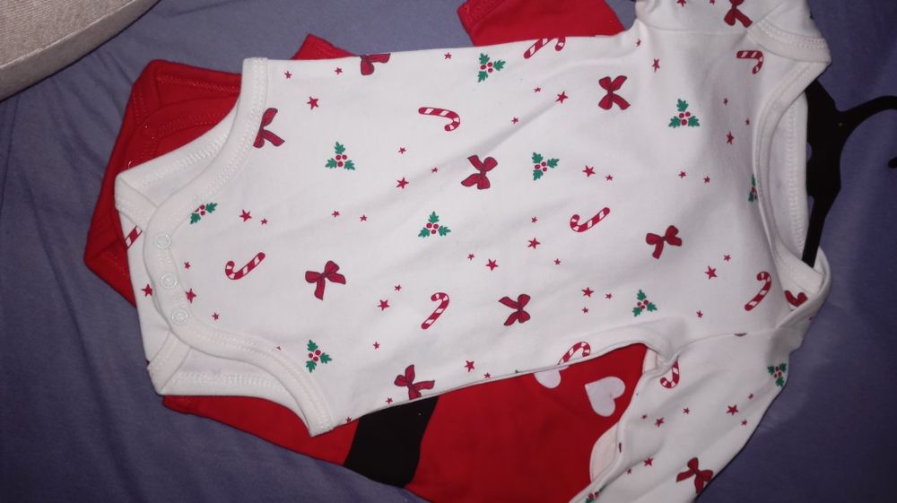 Świąteczne body dla dziewczynki dwupak