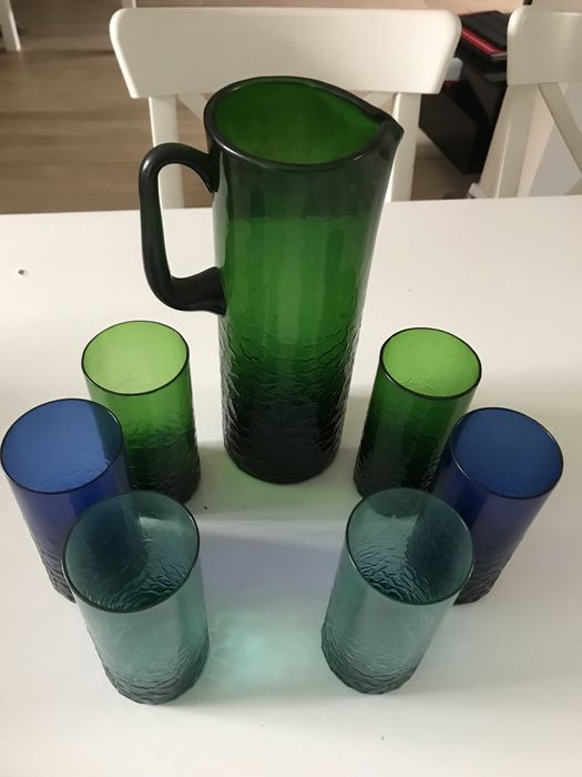 Wszewłod Sarnecki Krosno 6 szklanek i dzbanek