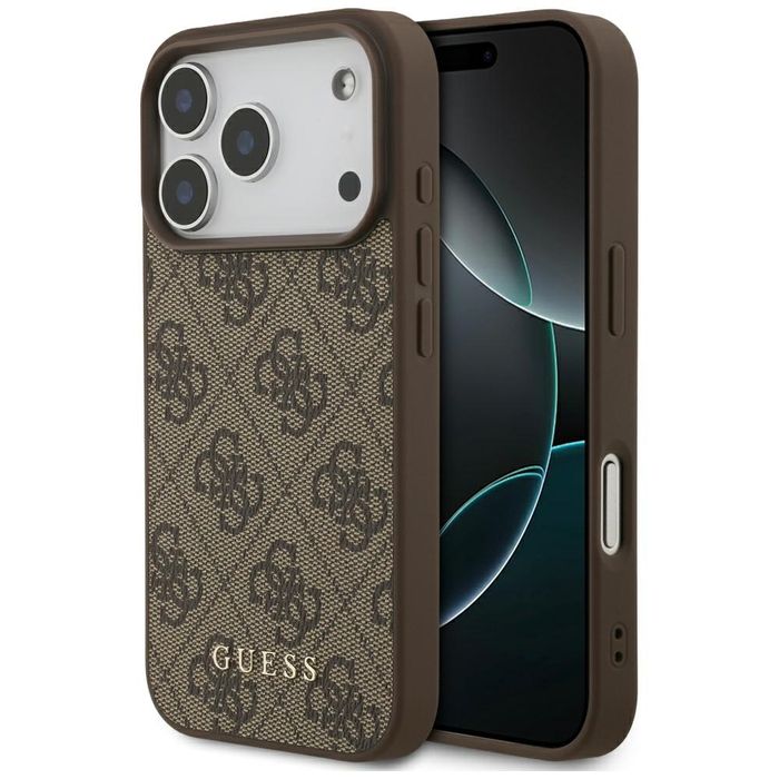 Etui do iPhone 17 Pro Guess 4G Classic brązowy