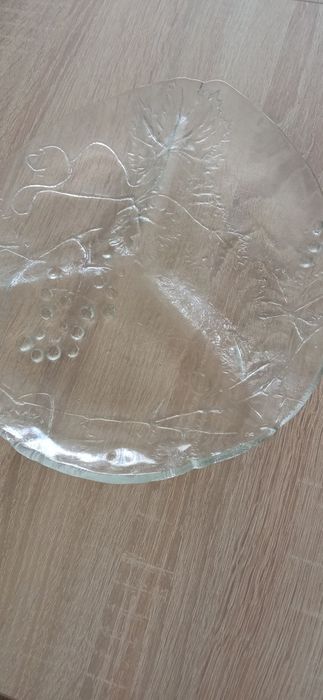 Patera, półmisek, szkło, szklana, trójdzielna