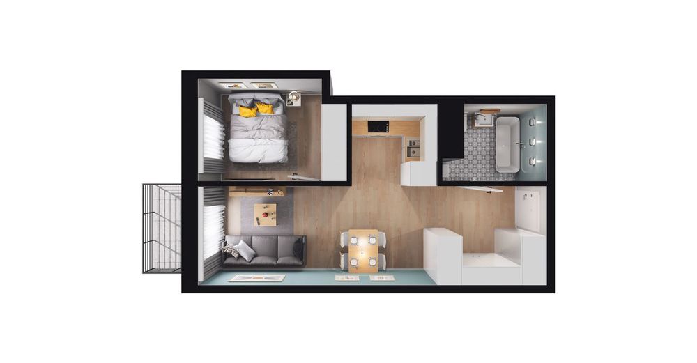 2-pokojowe mieszkanie 36m2 + balkon Bezpośrednio