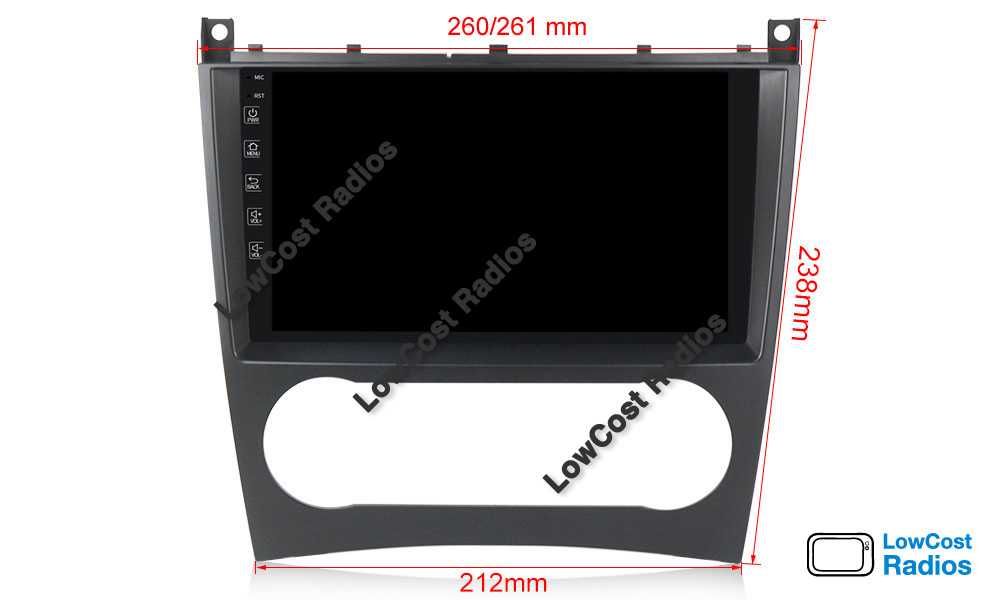 Auto Rádio GPS ANDROID 9' MERCEDES C W203 e W209 | 2004 a 2006 | APPS | CARPLAY • ANDROID AUTO