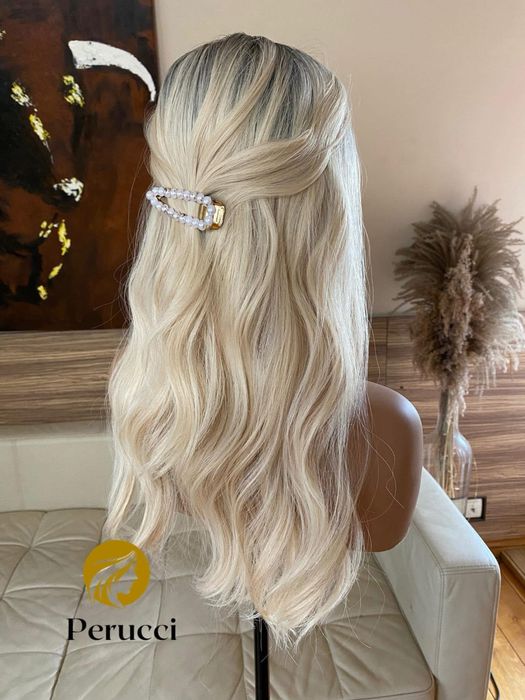 Topper perucci tg12 blond 613 z siwym odrostem