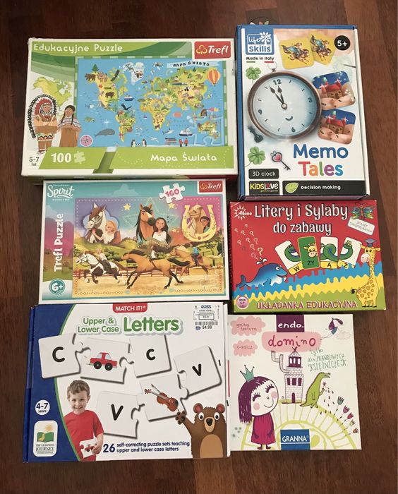 Zestaw puzzli i gier dla dziewczynki 4-7 lat