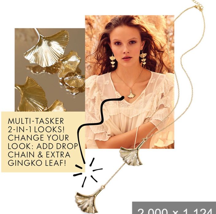 Colar Dourado Saga Gingko NOVO