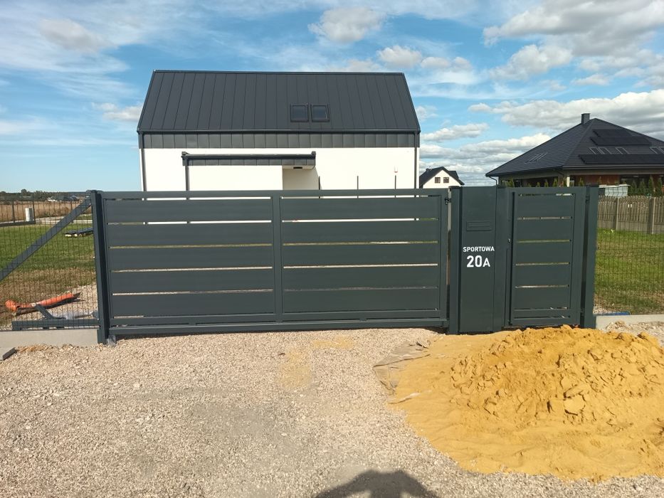 Brama palisadowa aluminiowa 4m przesówna furtka ogrodzenia panelowe