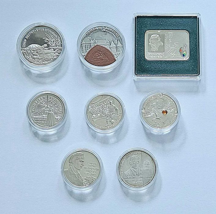 Zestaw, srebrne monety nbp rocznik 2002