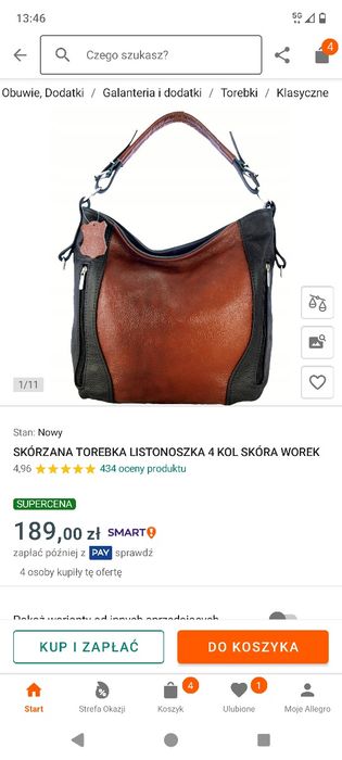 Nowa torebka skórzana