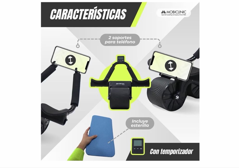 Rolo de Treino de ABS abdominais Mobiclinic Fitness