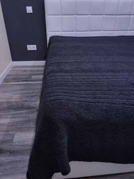 Шикарный вязанный плед на кровать (ручная работа)