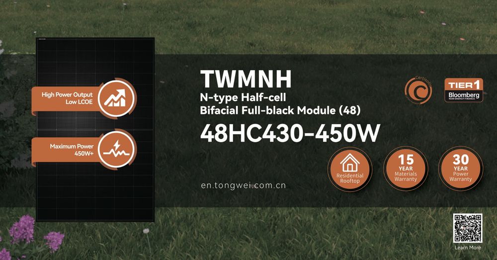 Painel fotovoltaico TW Solar 440W Bifacial Full Black