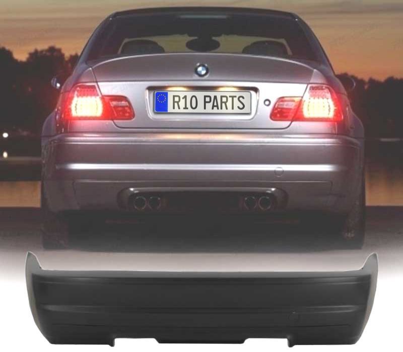 PARA-CHOQUES TRASEIRO BMW E46 COUPE CABRIO 98-04 LOOK M3 2 DUPLA SAÍDA