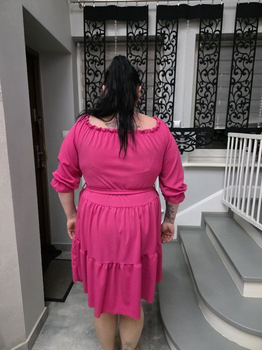 Sukienka Fuksjowa Święta Sylwester Plus Size
