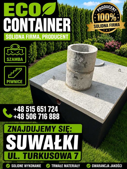 Szamba betonowe, Piwnice, Kanały samochodowe, GIBY