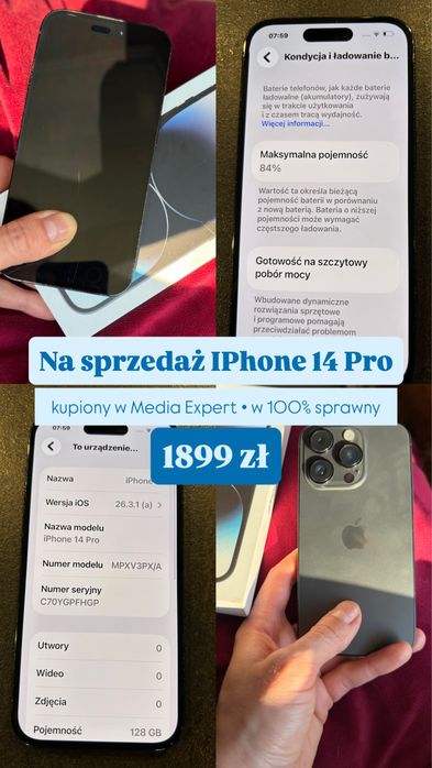 Iphone 14 pro black czarny