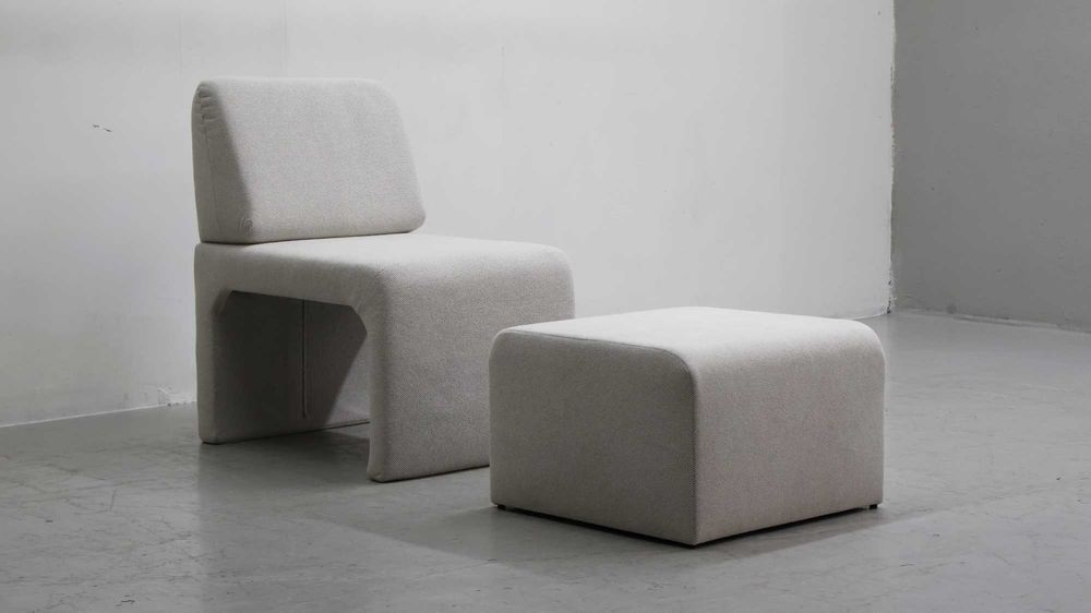 SUF WYGODNY FOTEL + pufa zestaw OKAZJA , salon szary