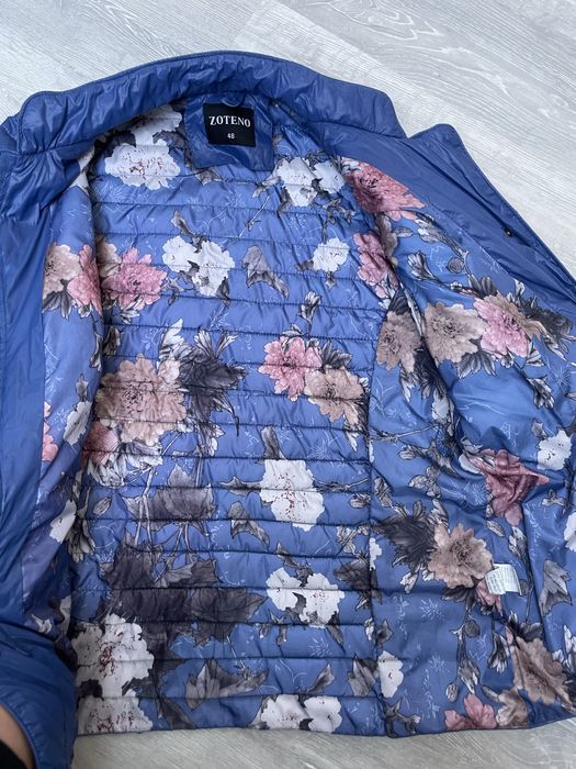 Niebieska pikowana kurtka przejściowa L/XL