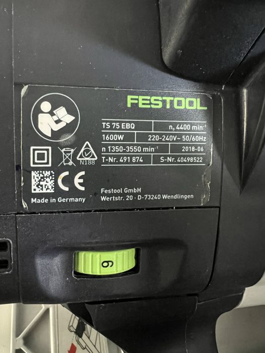 Пила дискова заглибна Festool TS 75 EBQ  1600 Вт