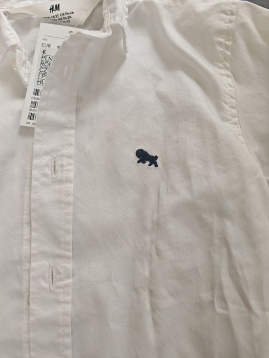 Biała koszula z długim rękawem 92 NOWA