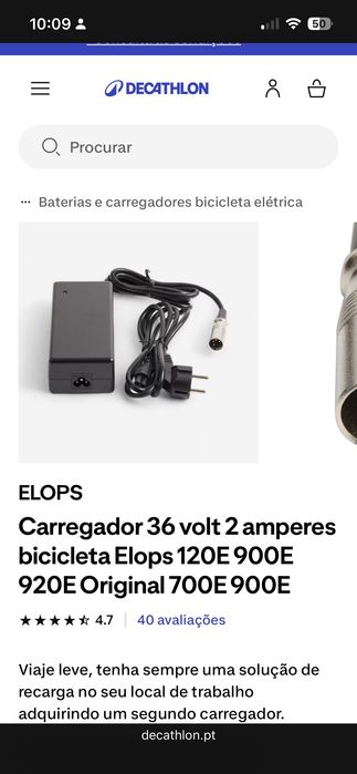 Carregador para bicicleta elétrica Elops (original)