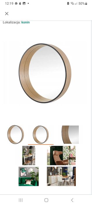 Lustro scandi brw  50 cm zestaw 2szt