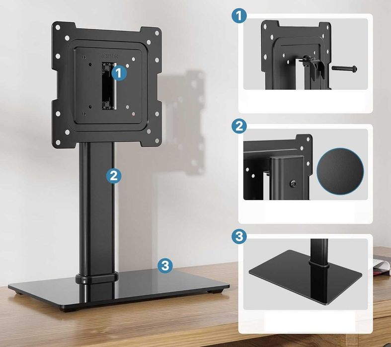 BONTEC ST07 stojak uchwyt obrotowy do TV 17-43" do 45kg podstawka