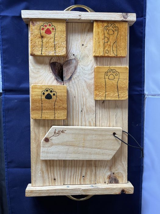 Pack rustico tabuleiro + pousa copos + tabua de servir