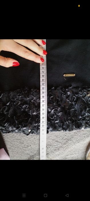 Piekna sukienka mała czarna z cekinami i koronką Kalami exclusive r.40