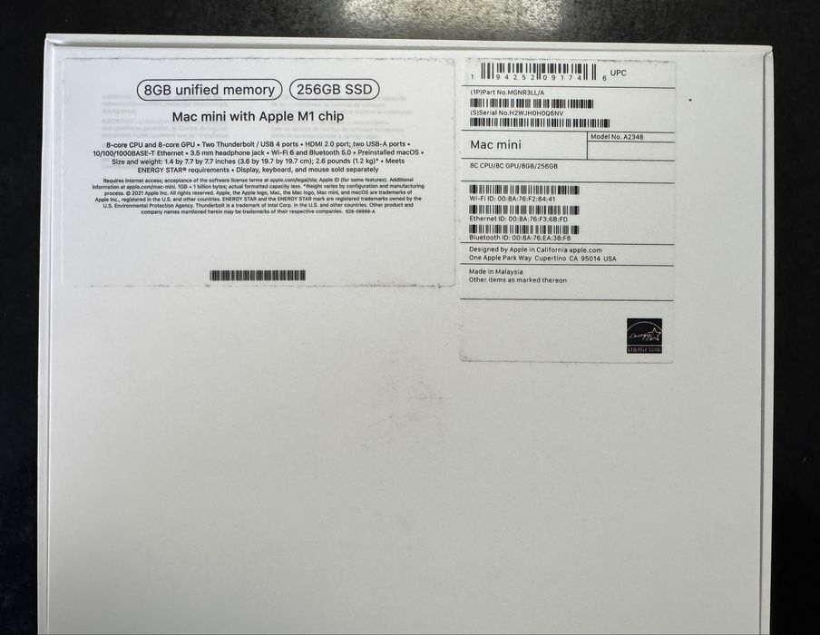 Mac Mini M1 8/256gb