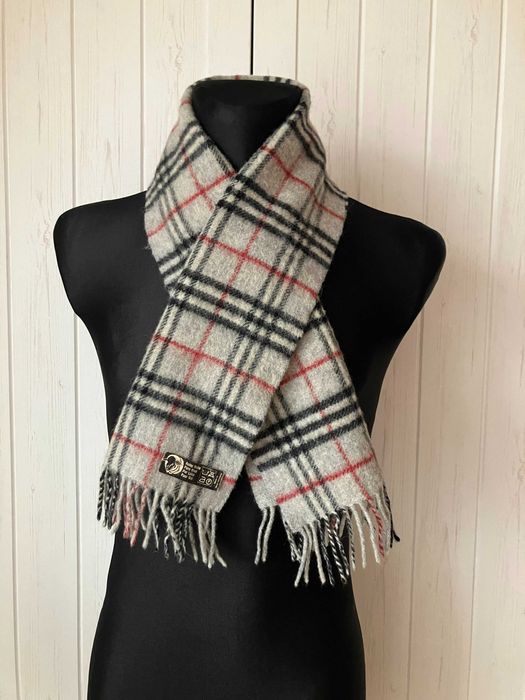 Męski wełniany szalik vintage Burberrys pure wool.