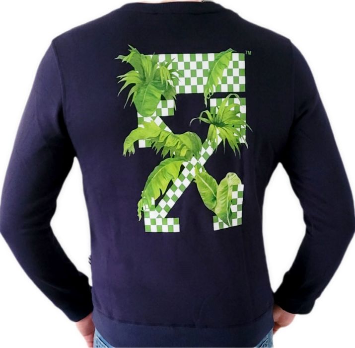 Bluza Off-White granatowa nadruk Wyprzedaż