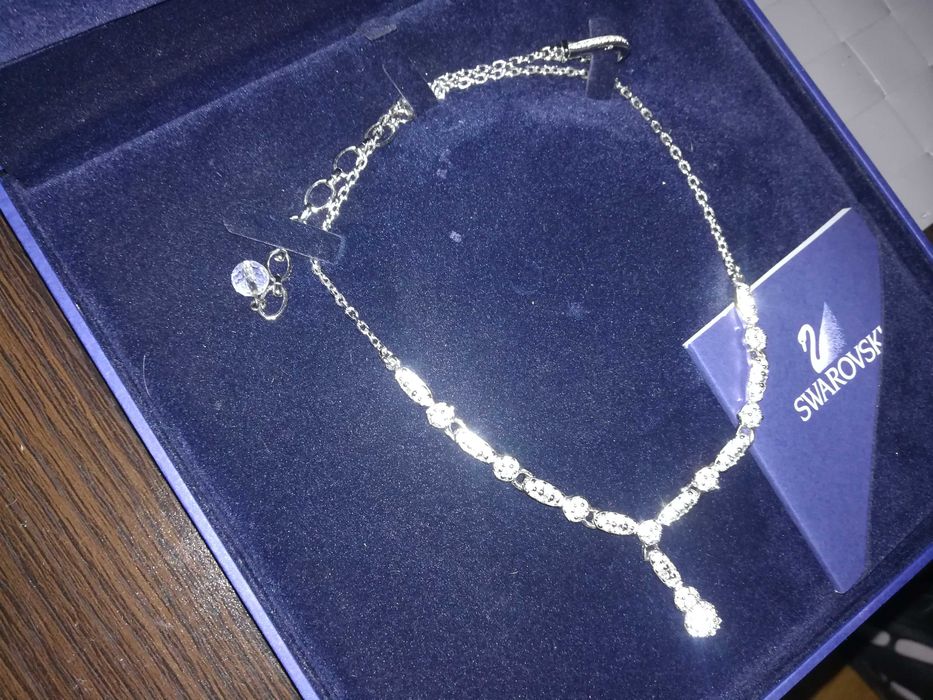 Oryginalny naszyjnik Swarovski z kryształami + pudełko i certyfikat!