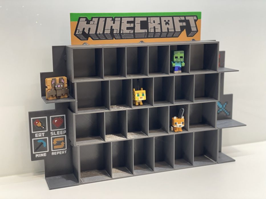 Поличка для колекції Minecraft( Майнкрафт ) на 28 фігурок 3D друк
