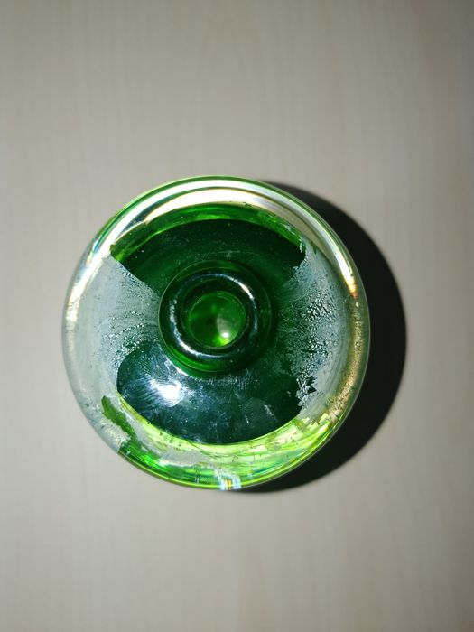 Vaso de Vidro Artístico Italiano Cristalcor – Verde Esmeralda com Deta