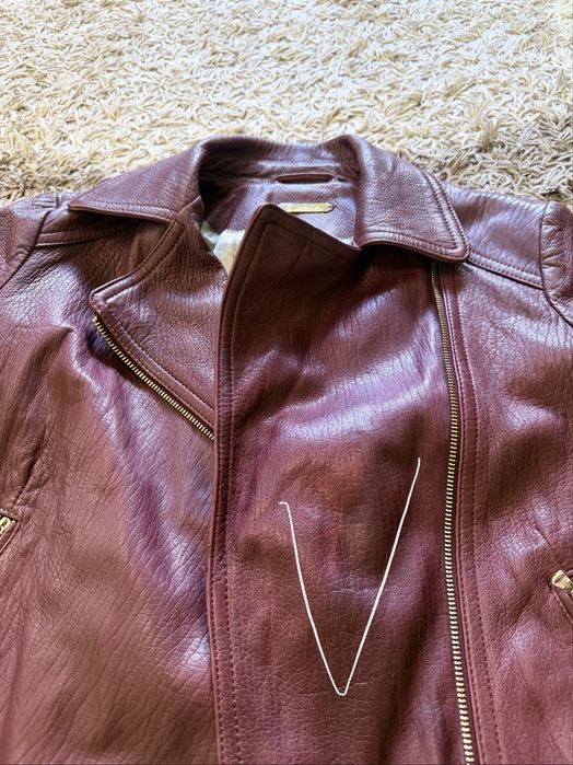 Шкіряна куртка косуха Massimo Dutti