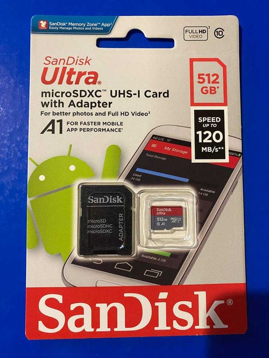 Karta pamięci SANDISK Ultra microSDXC 512GB 120MB/s + adapter