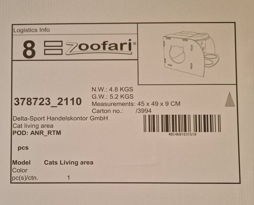 Zoofari domek dla kota z miseczkami