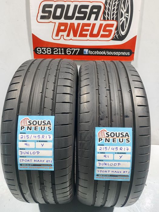 2 pneus semi novos 215-45R17 Dunlop - Oferta dos portes