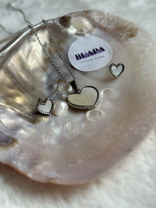 Colar e Brincos Coraçao