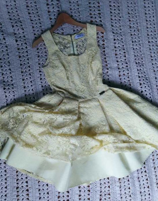 Wielkanoc! Żółta sukienka koronkowa - s. Moriss - r:XS /B4.