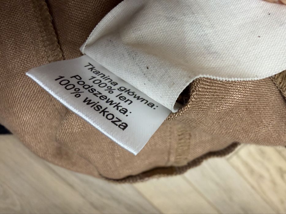 spodnie Linen Whisper lniane 100% len podszewka 100% wiskoza beżowe S